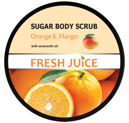 Цукровий скраб для тіла Fresh Juice Апельсин і манго з маслом амаранту 225 мл