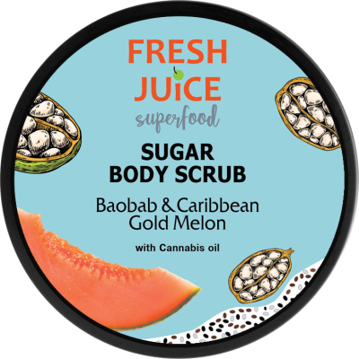 Цукровий скраб для тіла Fresh Juice Superfood Baobab & Caribbean Gold Melon 225 мл