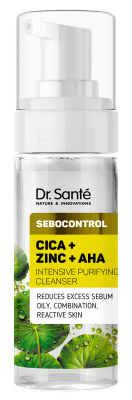 Інтенсивна очищуюча пінка для вмивання Dr. Sante Sebocontrol Цика + Цинк + АНА 150 мл