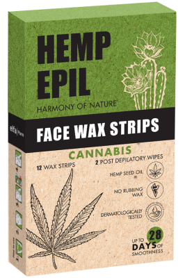 Воскові смужки для обличчя і зони бікіні Hemp Epil 12 + 2