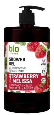 Гель для душа BIO Naturell Полуниця і меліса з помпою 946 мл