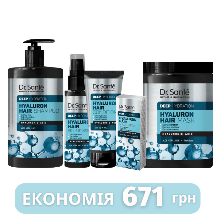 Набір Екстразахист для волосся Dr. Sante Hyaluron Deep hydration