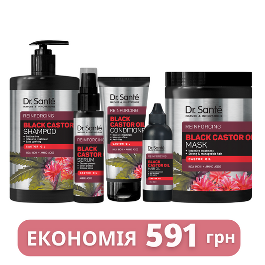 Набір Інтенсивний догляд за волоссям Dr. Sante Black Castor Oil