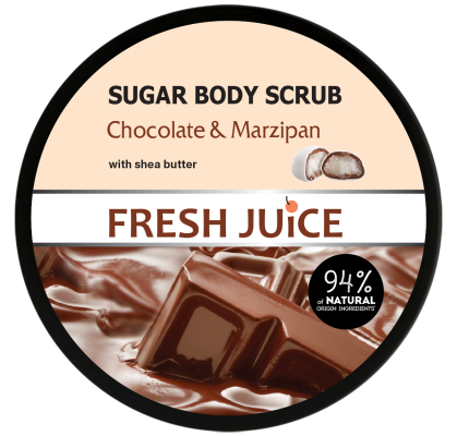 Цукровий скраб для тіла Fresh Juice Шоколад і марципан з маслом ши 225 мл