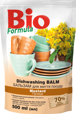 Бальзам для миття посуду BIO Formula Гірчиця дой-пак 500 мл
