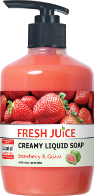 Крем-мило з дозатором Fresh Juice Полуниця і гуава з рисовим молочком 460 мл