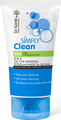 Гель-скраб-маска для обличчя Dr. Sante Simply Clean 3 в 1 150 мл