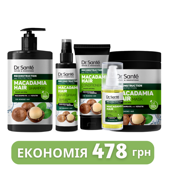 Набір Macadamia Hair Відновлення та захист волосся Dr. Sante
