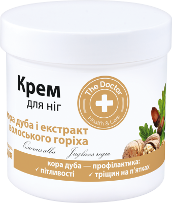 Крем для ніг The Doctor Health&Care Кора дуба і екстракт волоських горіхів Профілактика тріщин на п'ятах 250 мл