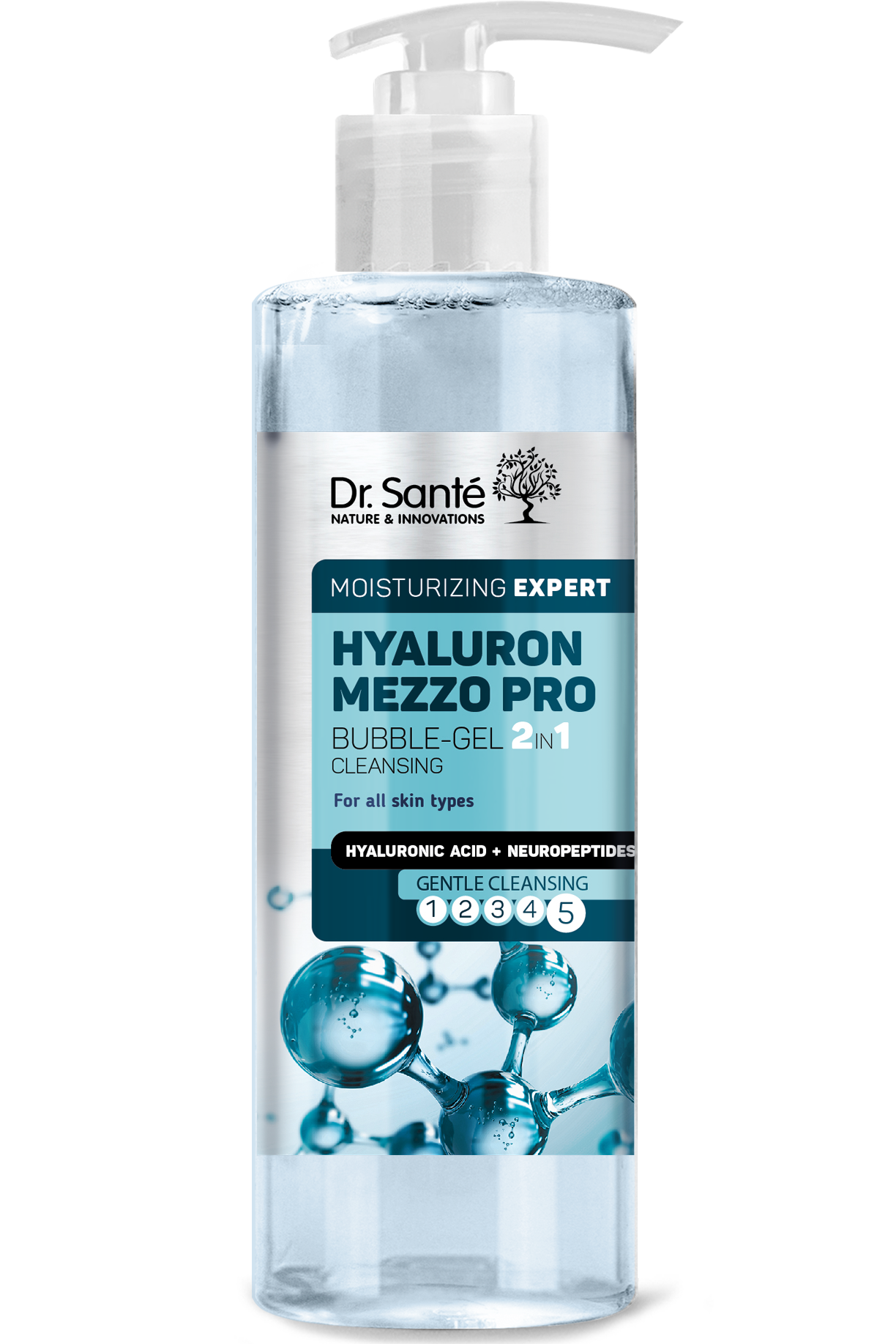 Bubble-гель для вмивання 2в1 Dr. Sante Hyaluron Mezzo Pro 200 мл