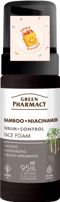 Пінка для вмивання Green Рharmacy Sebum-control Бамбук і ніацинамід 150 мл