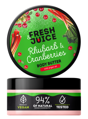 Крем-масло для тіла Fresh Juice Rhubarb & Cranberries 200 мл
