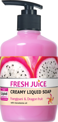 Крем-мило з дозатором Fresh Juice Франжіпані і драконів фрукт з маслом макадамії 460 мл