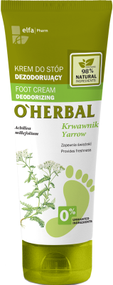 Дезодоруючий крем для ніг з екстрактом деревію O`Herbal 75 мл